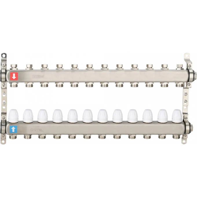 Коллектор регулируемый с запорными клапанами GAPPO 12-вых.x1"x3/4" G428.12