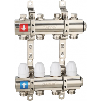 Коллектор регулируемый с запорными клапанами GAPPO G427.5 5-вых.x1"x3/4"