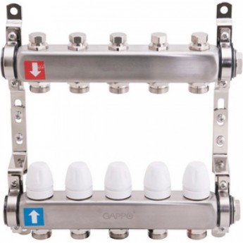 Коллектор регулируемый с запорными клапанами GAPPO G428.7 7-вых.x1"x3/4"