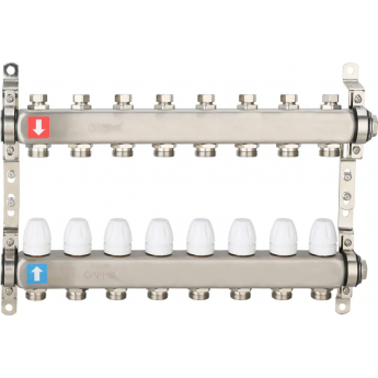 Коллектор регулируемый с запорными клапанами GAPPO G428.8 8-вых.x1"x3/4"