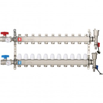 Коллектор регулируемый с запорными клапанами GAPPO G426.9 9-вых.x1"x3/4"