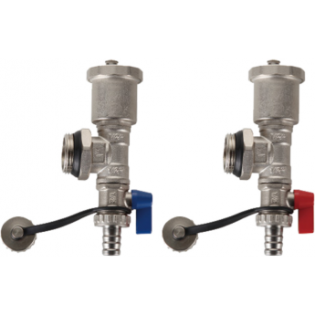 Тройник коллекторный GAPPO G435.06 1" со сливным клапаном и воздухоотводчиком (пара)